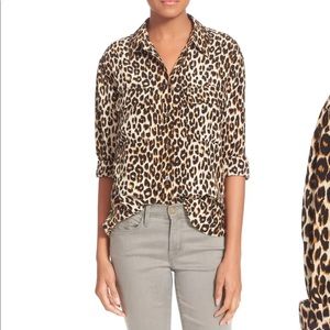 Equipment Slim Signature Leopard Print Silk Blouse